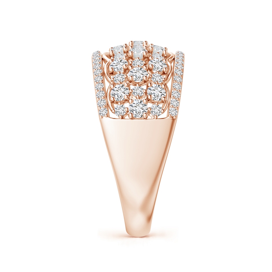 1.95mm HSI2 Edwardian Style Diamond Lace Pattern Broad Anniversary Ring in Rose Gold side 2