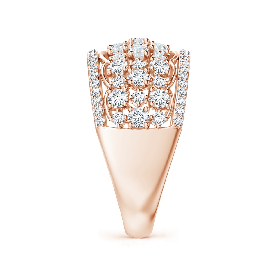 2.2mm GVS2 Edwardian Style Diamond Lace Pattern Broad Anniversary Ring in Rose Gold side 2