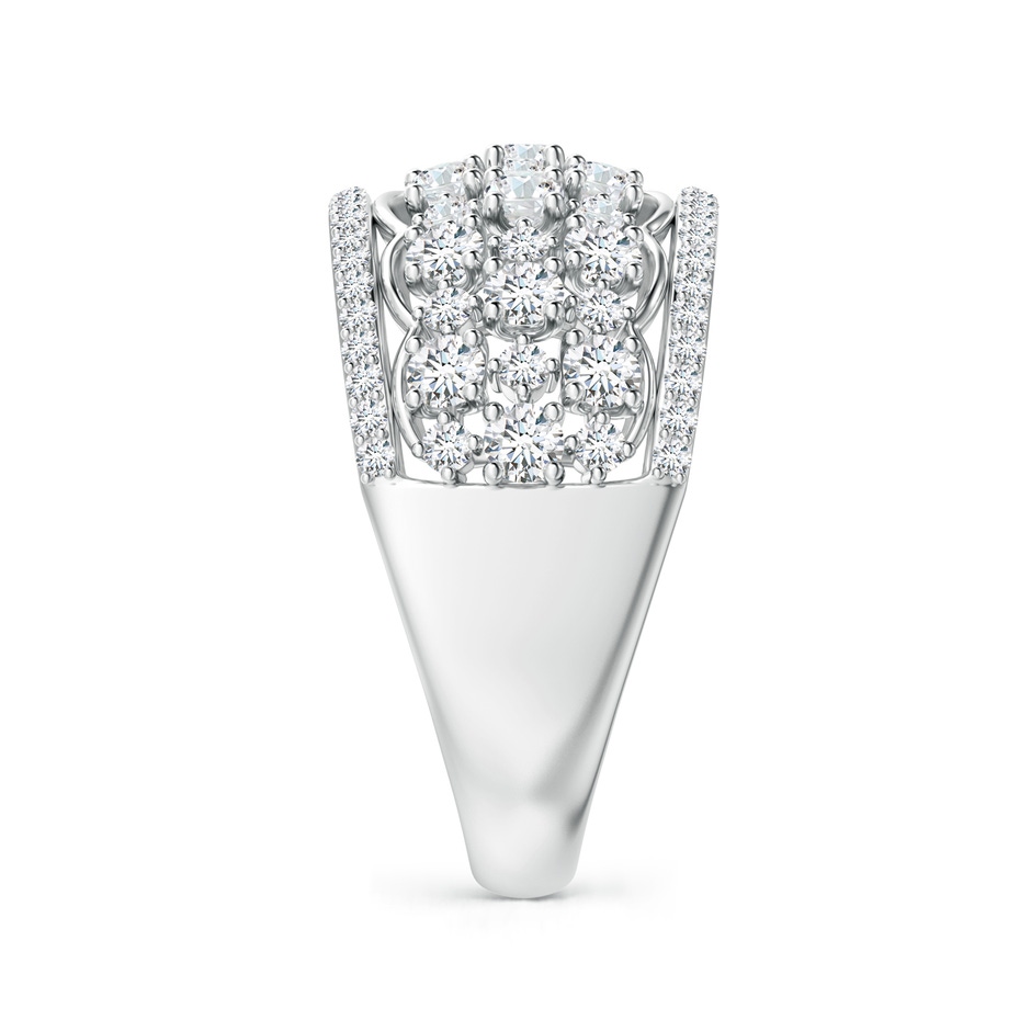 2.2mm GVS2 Edwardian Style Diamond Lace Pattern Broad Anniversary Ring in White Gold side 2