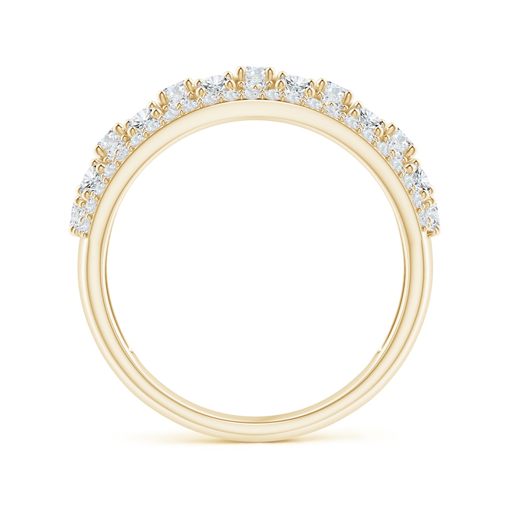 2.2mm GVS2 Edwardian Style Diamond Lace Pattern Broad Anniversary Ring in Yellow Gold - side 1
