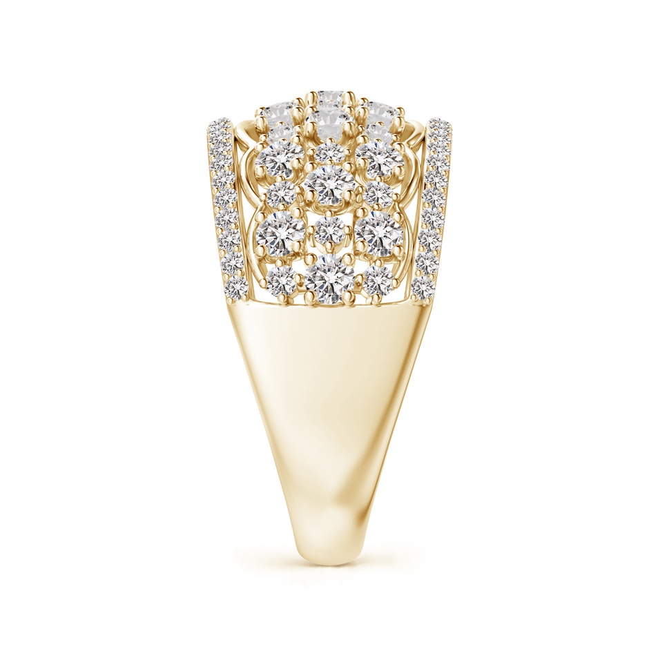 2.2mm IJI1I2 Edwardian Style Diamond Lace Pattern Broad Anniversary Ring in Yellow Gold side 2