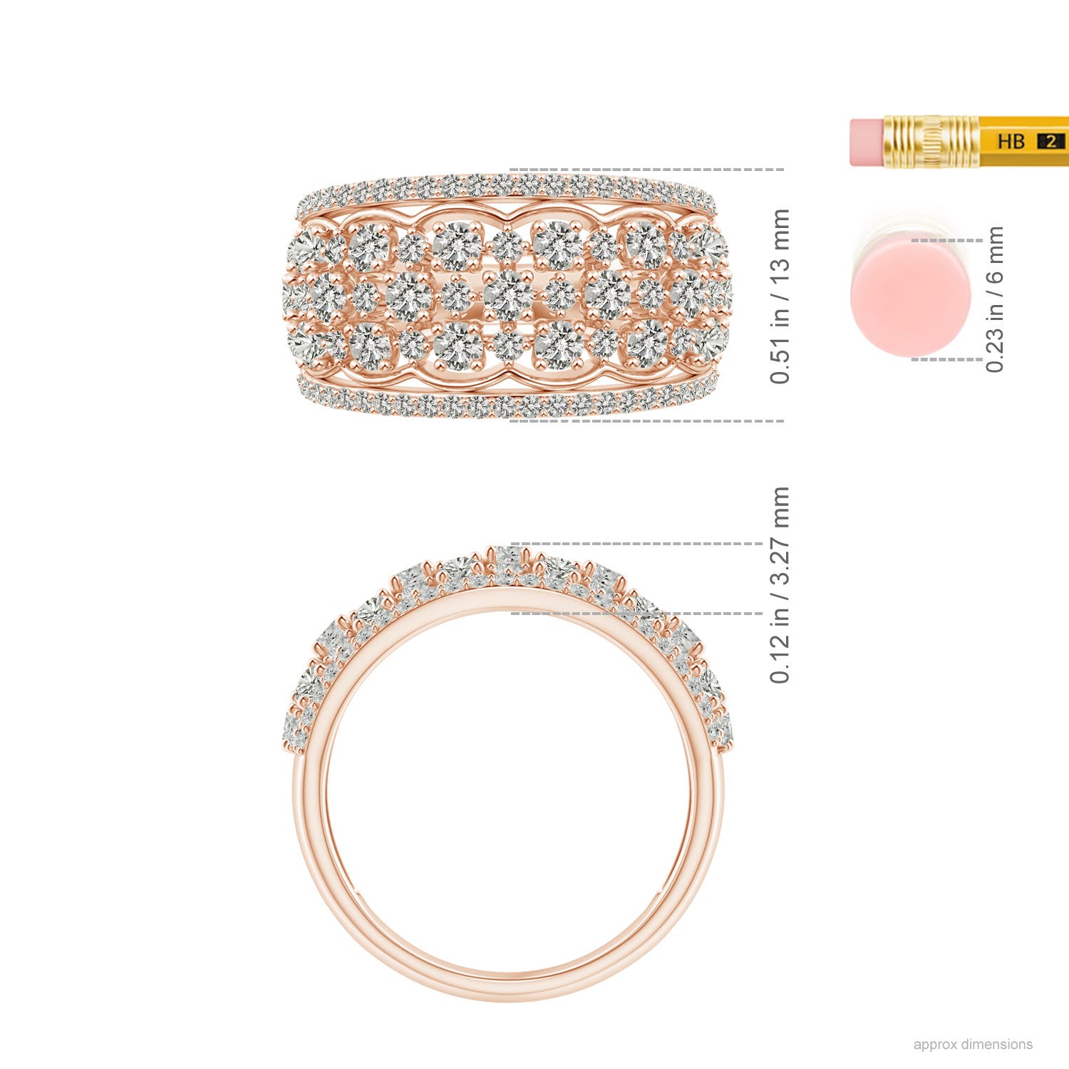 K, I3 / 1.35 CT / 14 KT Rose Gold