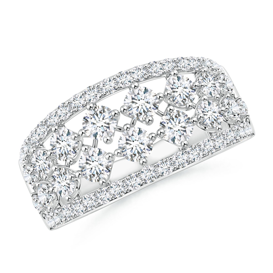 3mm GVS2 Graduating Round Diamond Anniversary Ring in White Gold 