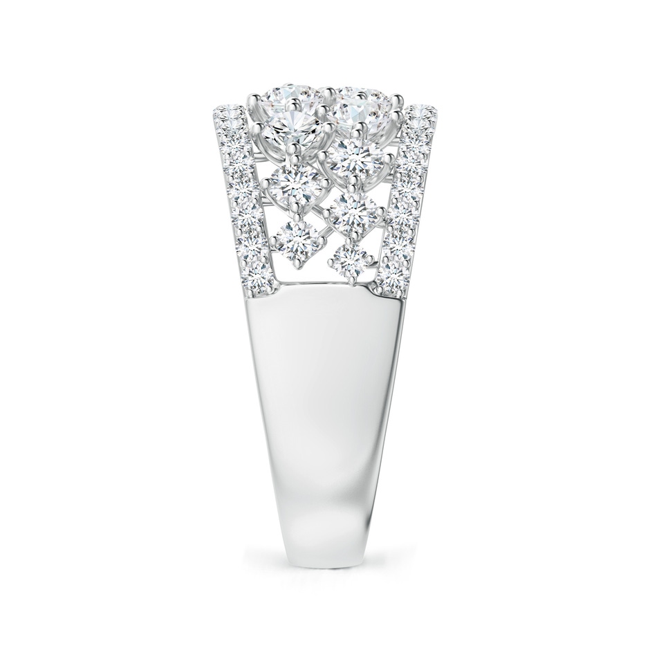 3mm GVS2 Graduating Round Diamond Anniversary Ring in White Gold side 2