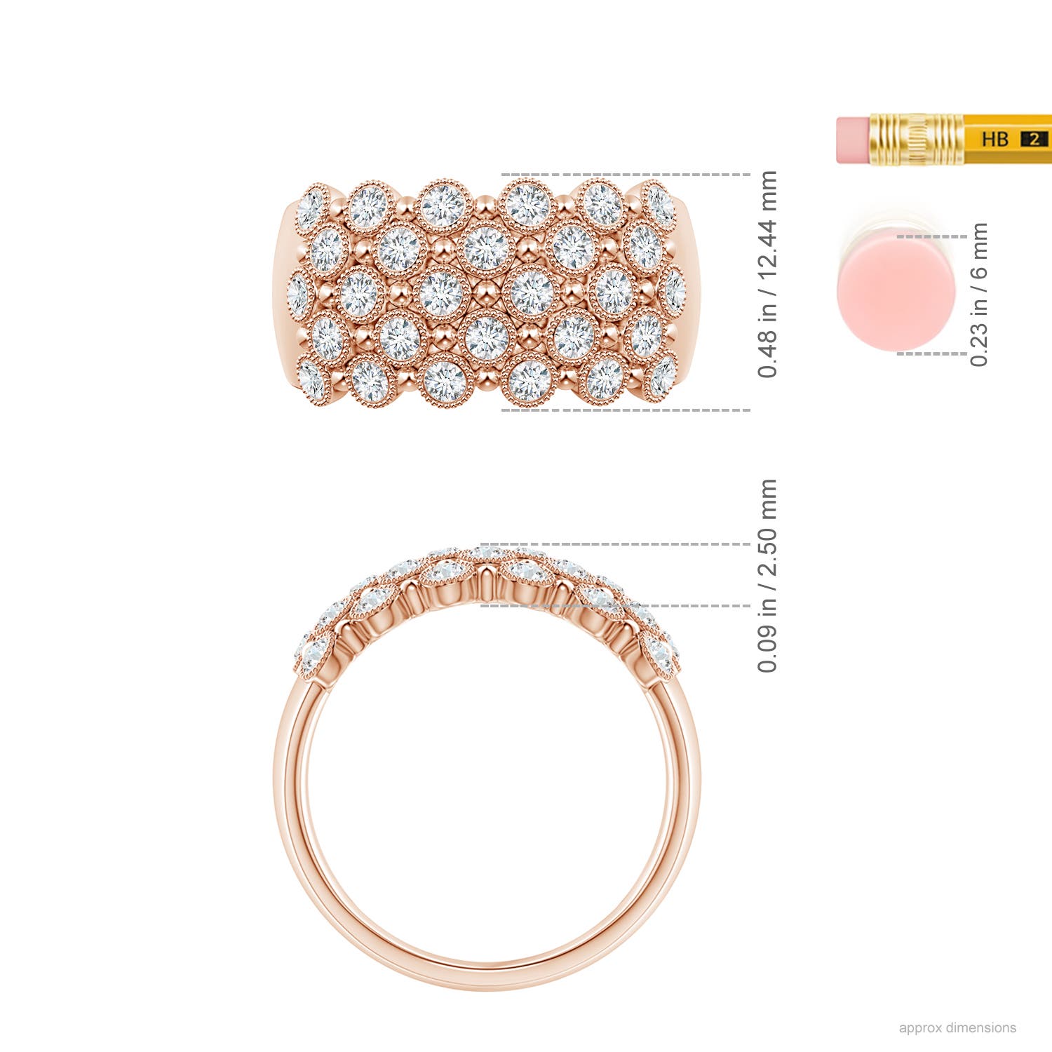 G, VS2 / 0.98 CT / 14 KT Rose Gold