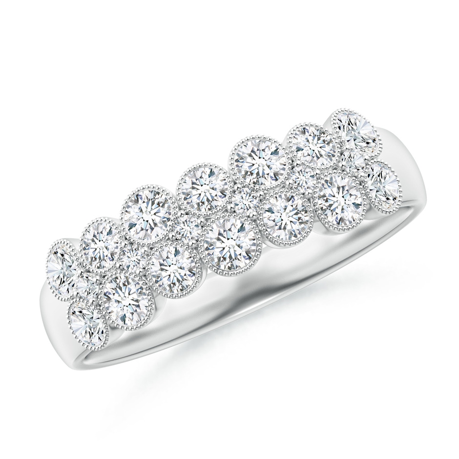2.5mm GVS2 Round Diamond Bezel-Set Two-Layer Cobblestone Ring in P950 Platinum 