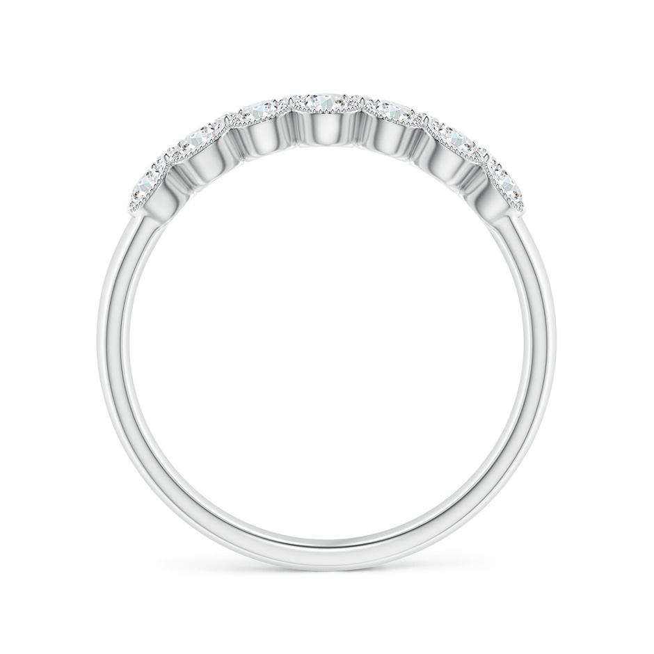 2.5mm GVS2 Round Diamond Bezel-Set Two-Layer Cobblestone Ring in White Gold side 1