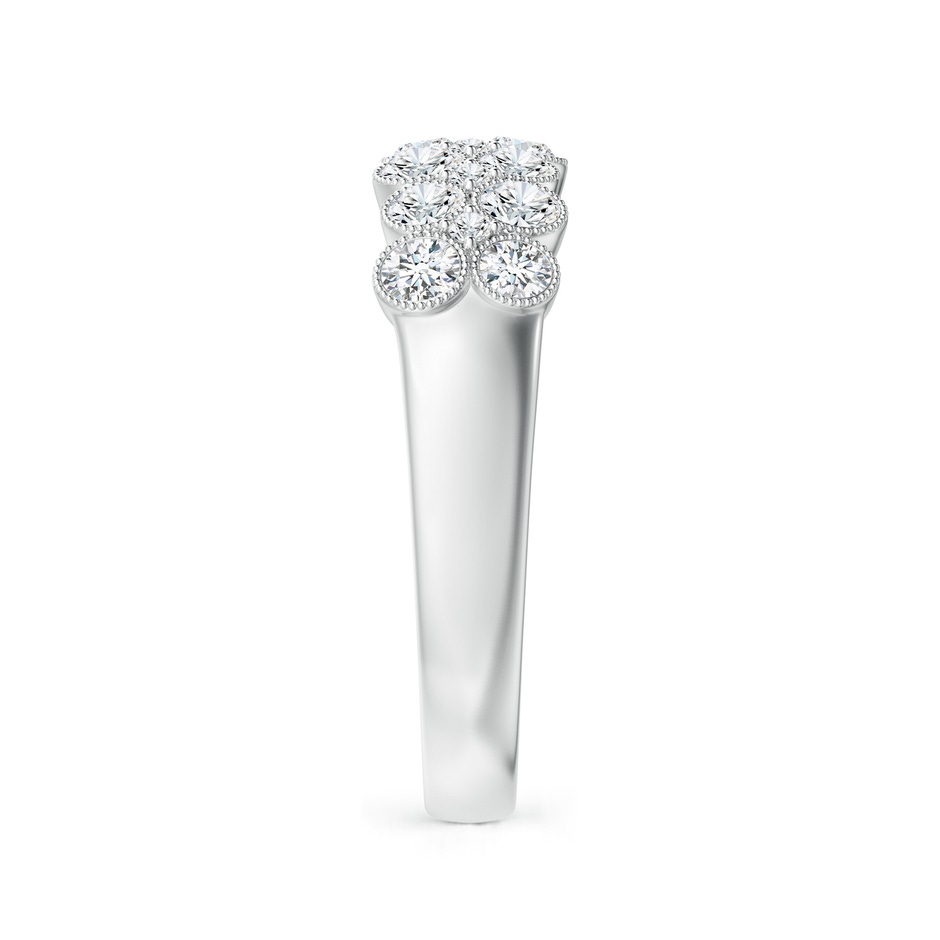 2.5mm GVS2 Round Diamond Bezel-Set Two-Layer Cobblestone Ring in White Gold side 2