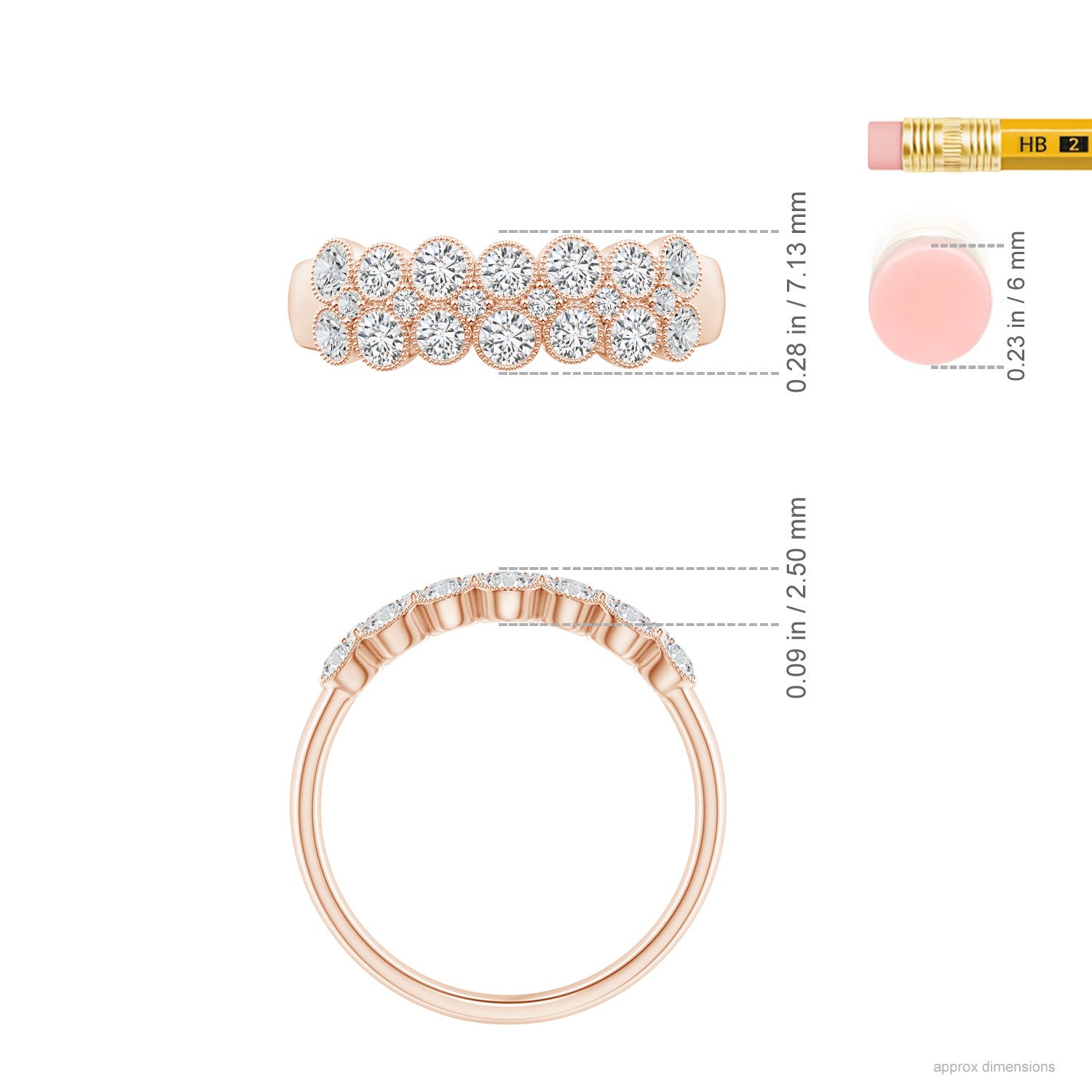 H, SI2 / 0.88 CT / 14 KT Rose Gold