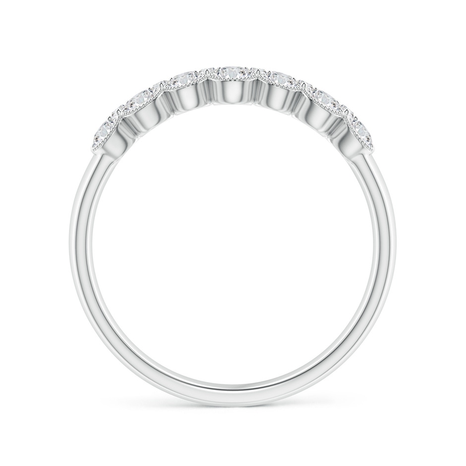 2.5mm HSI2 Round Diamond Bezel-Set Two-Layer Cobblestone Ring in White Gold side 1