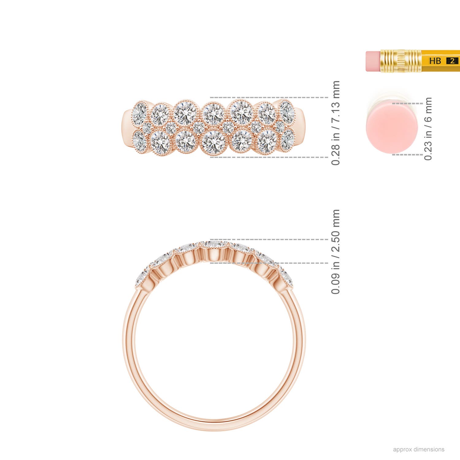 I-J, I1-I2 / 0.88 CT / 14 KT Rose Gold