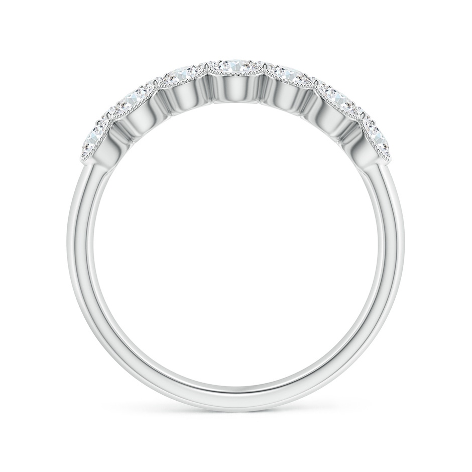 2.8mm GVS2 Round Diamond Bezel-Set Two-Layer Cobblestone Ring in White Gold side 1