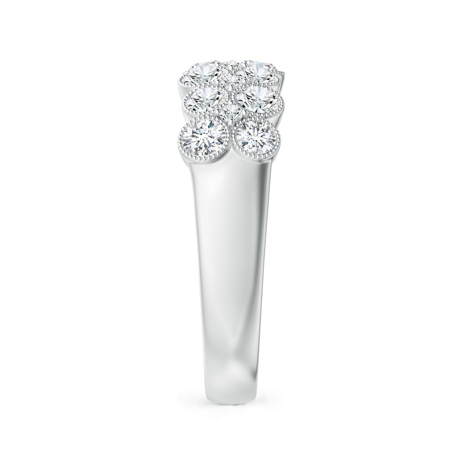 2.8mm GVS2 Round Diamond Bezel-Set Two-Layer Cobblestone Ring in White Gold side 2