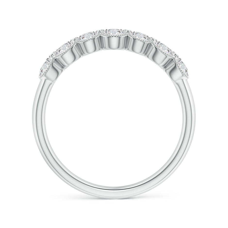 2.8mm HSI2 Round Diamond Bezel-Set Two-Layer Cobblestone Ring in White Gold side 1