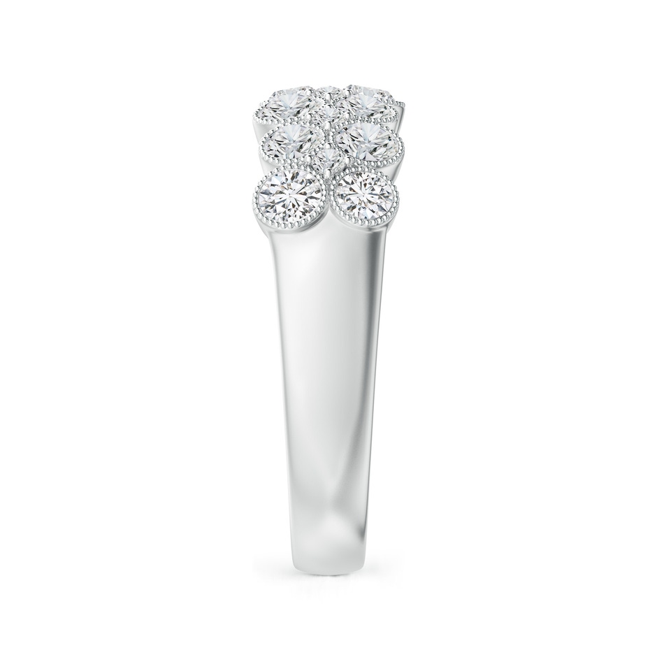 2.8mm HSI2 Round Diamond Bezel-Set Two-Layer Cobblestone Ring in White Gold side 2