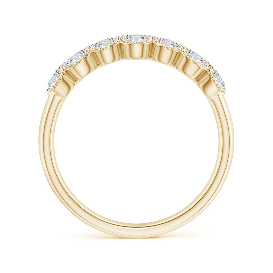 2.8mm HSI2 Round Diamond Bezel-Set Two-Layer Cobblestone Ring in Yellow Gold side 1