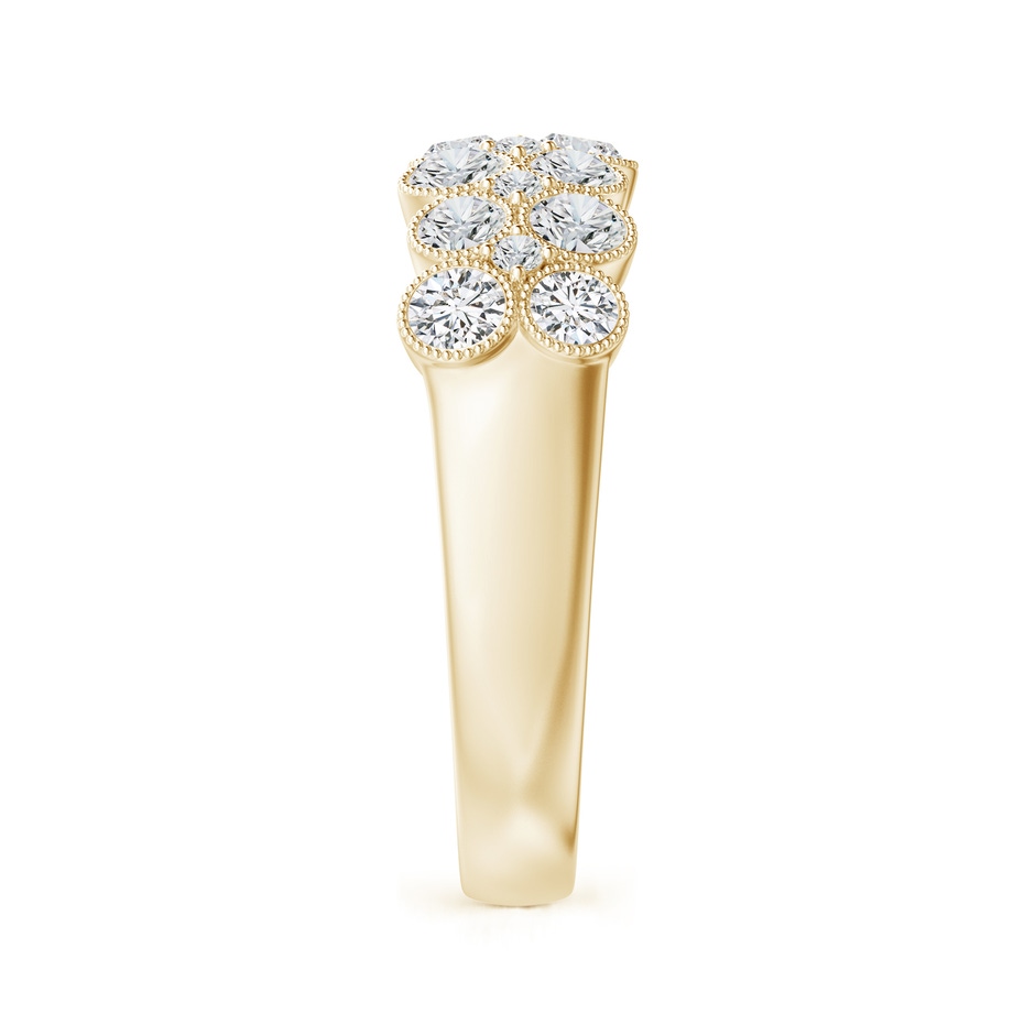2.8mm HSI2 Round Diamond Bezel-Set Two-Layer Cobblestone Ring in Yellow Gold side 2