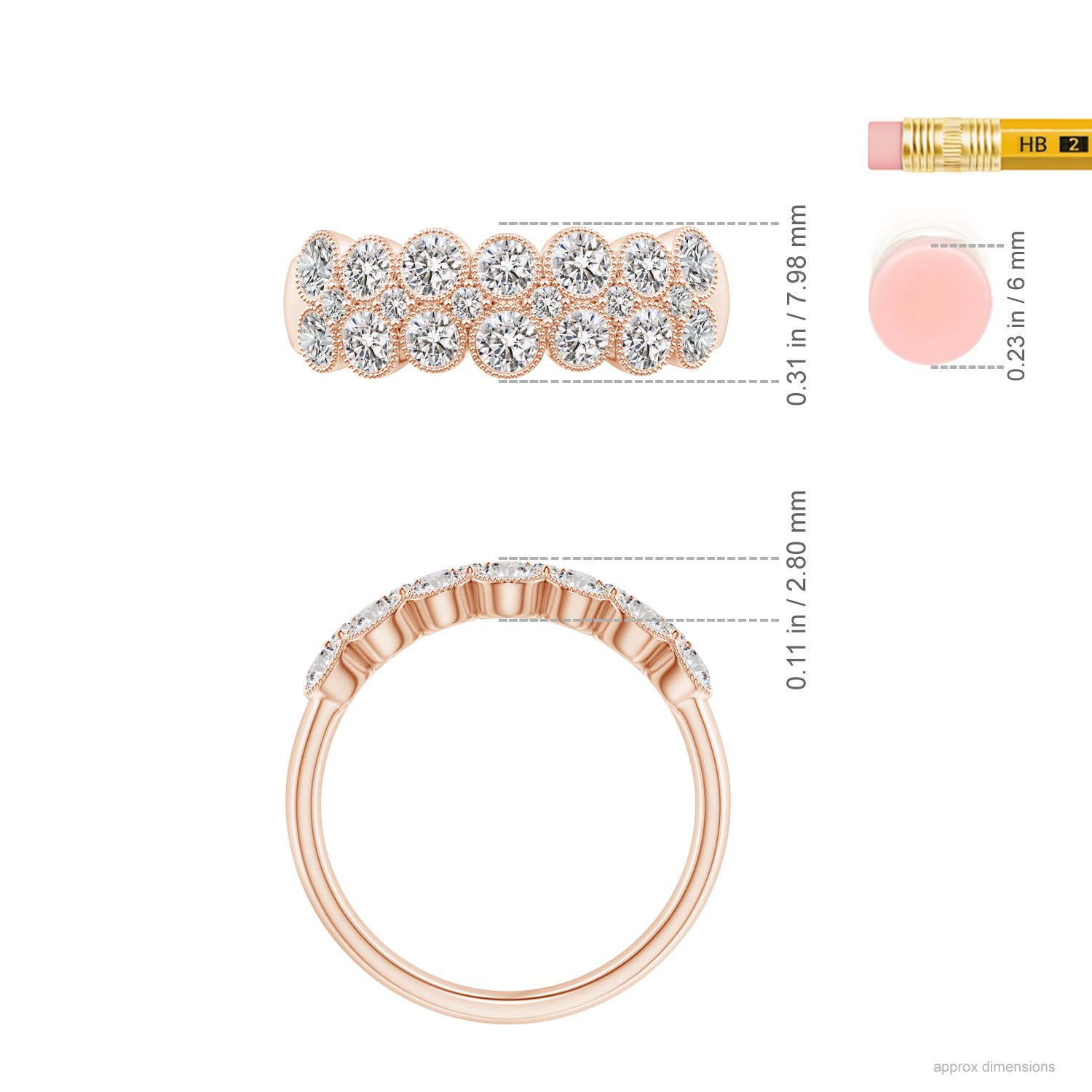 I-J, I1-I2 / 1.16 CT / 14 KT Rose Gold