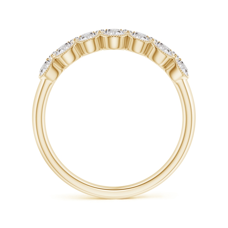 2.8mm IJI1I2 Round Diamond Bezel-Set Two-Layer Cobblestone Ring in Yellow Gold side 1