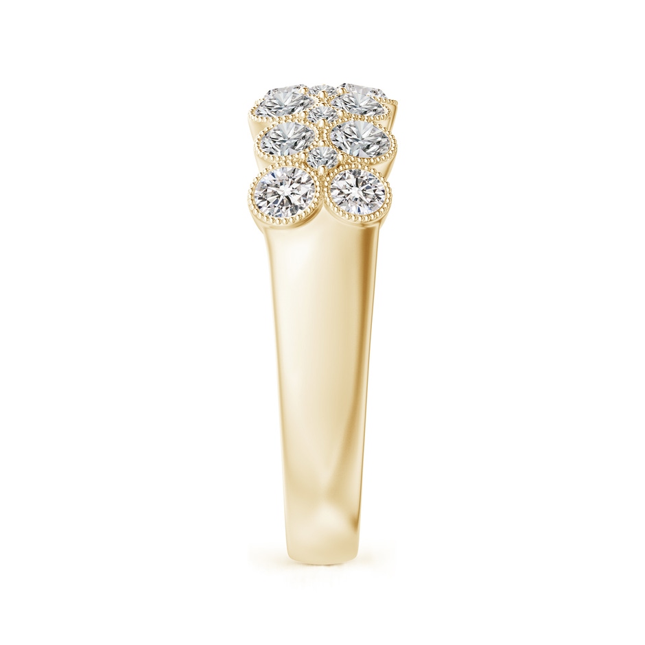 2.8mm IJI1I2 Round Diamond Bezel-Set Two-Layer Cobblestone Ring in Yellow Gold side 2