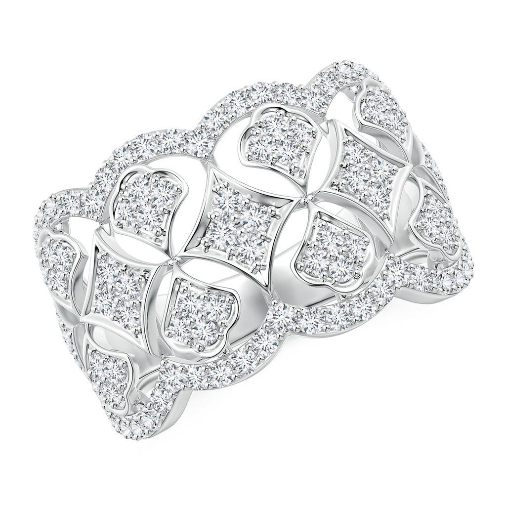 1.45mm GVS2 Art Deco Inspired Diamond Garland Anniversary Ring in White Gold