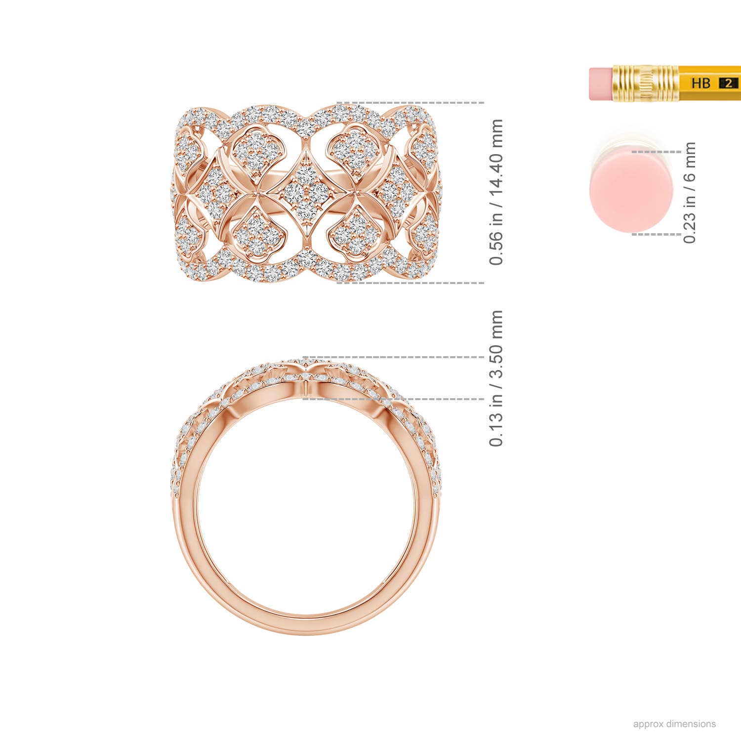 H, SI2 / 1.03 CT / 14 KT Rose Gold