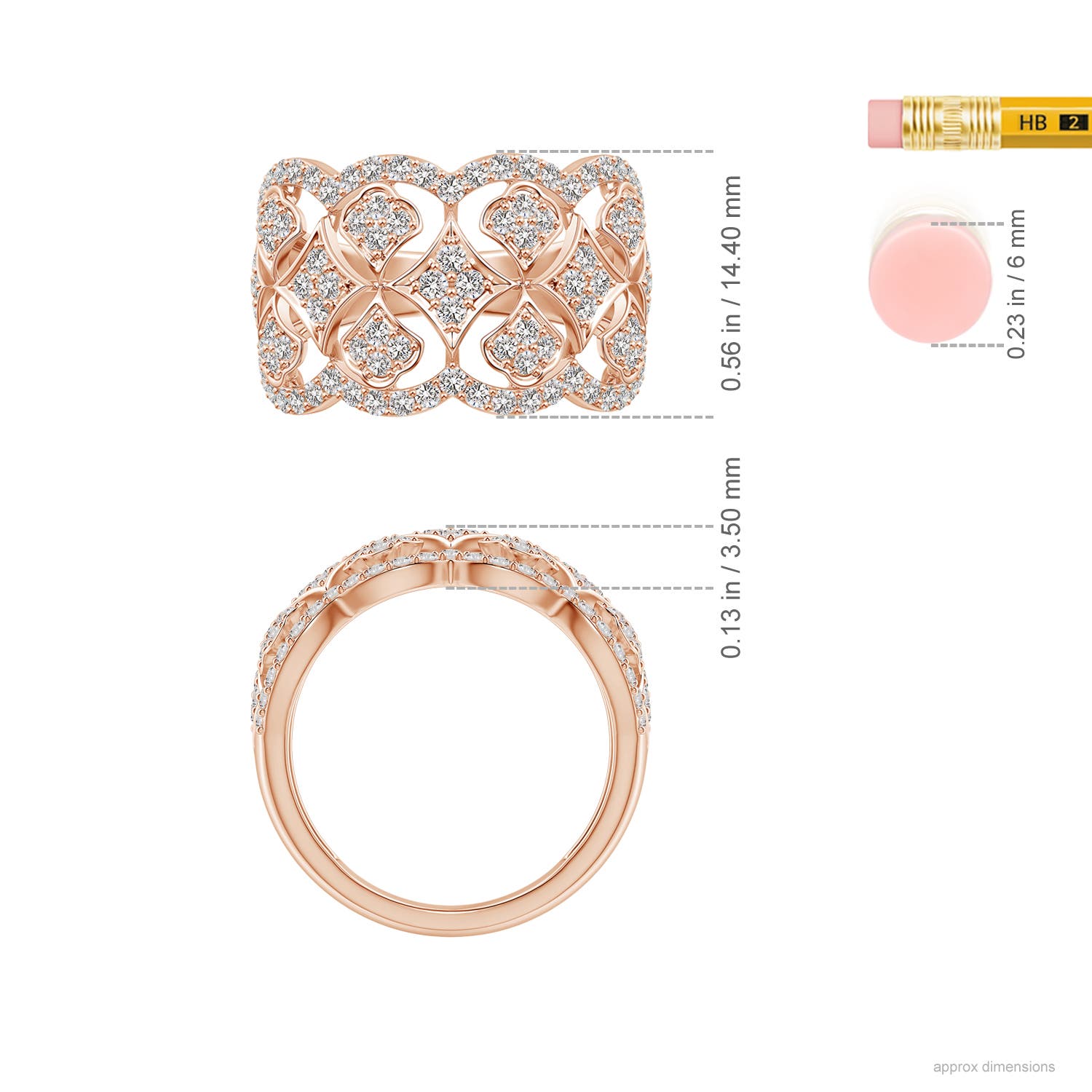 I-J, I1-I2 / 1.03 CT / 14 KT Rose Gold