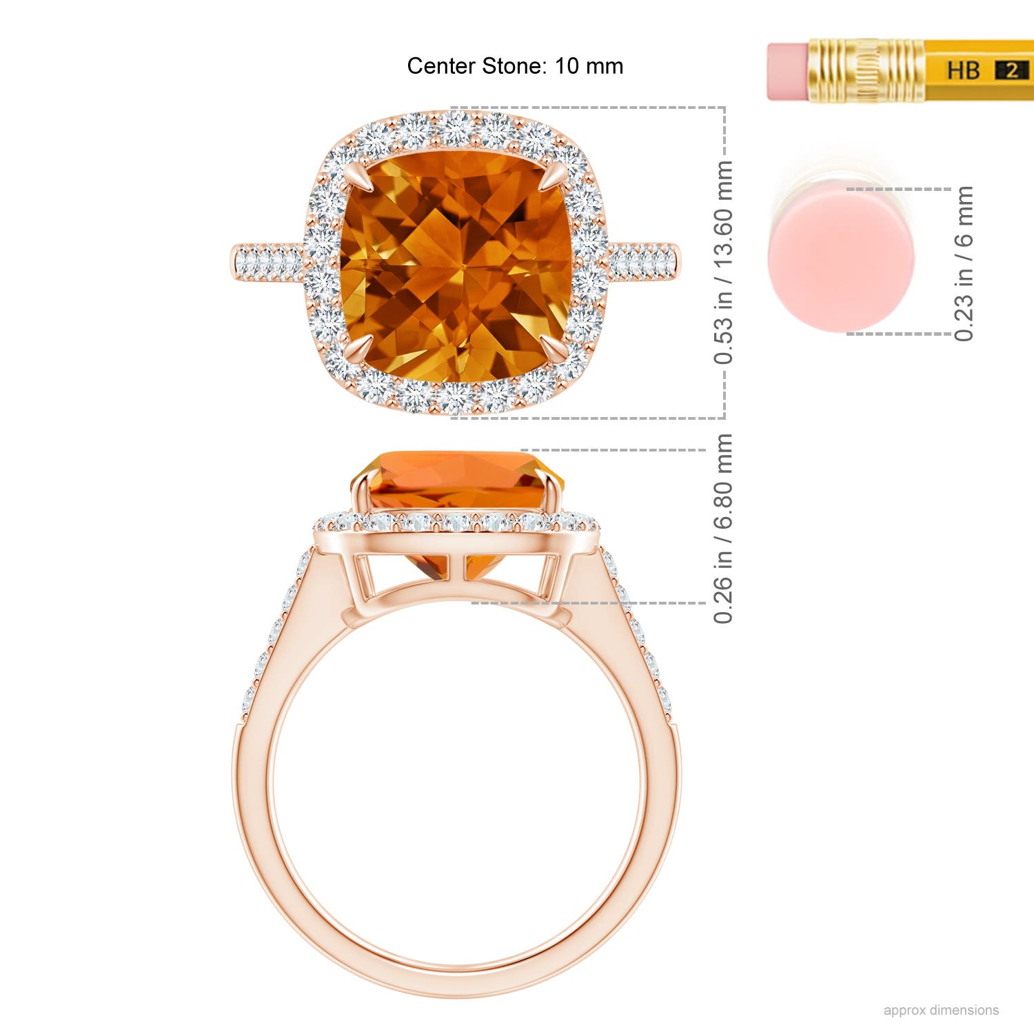 AAAA - Citrine / 4.19 CT / 14 KT Rose Gold