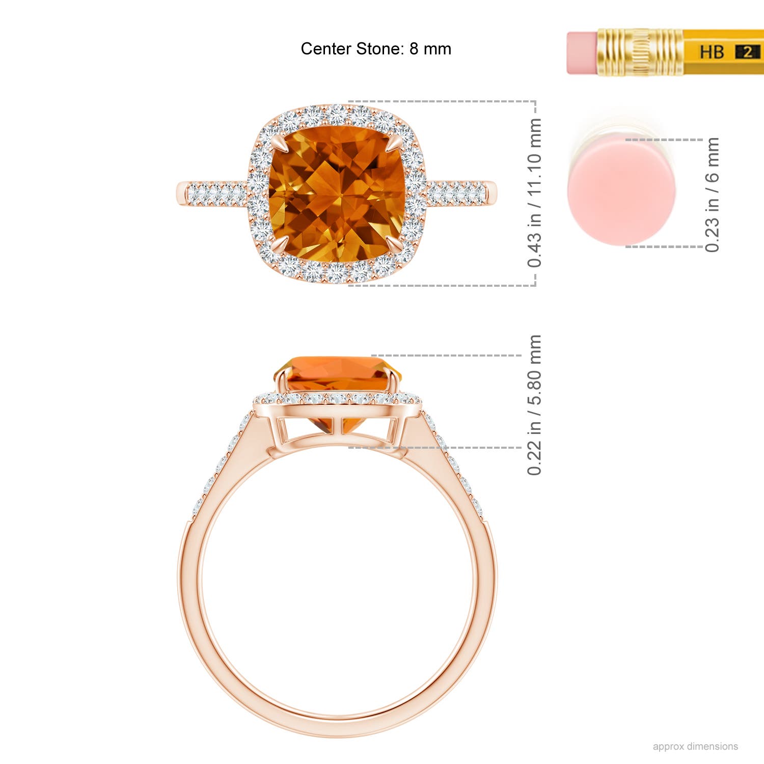 AAAA - Citrine / 2.36 CT / 14 KT Rose Gold