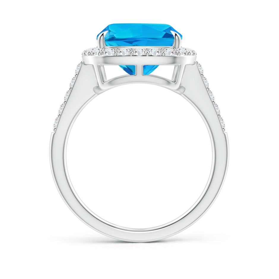 10mm AAAA Claw-Set Cushion Swiss Blue Topaz and Diamond Halo Ring in White Gold side-1