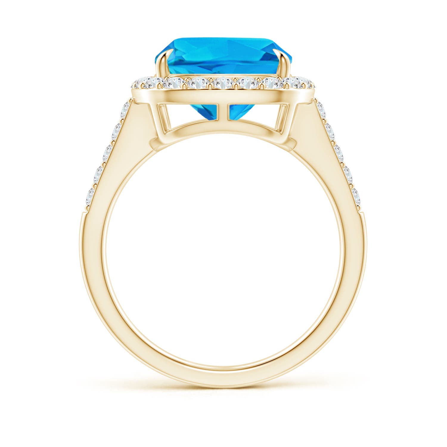 AAAA - Swiss Blue Topaz / 4.89 CT / 14 KT Yellow Gold