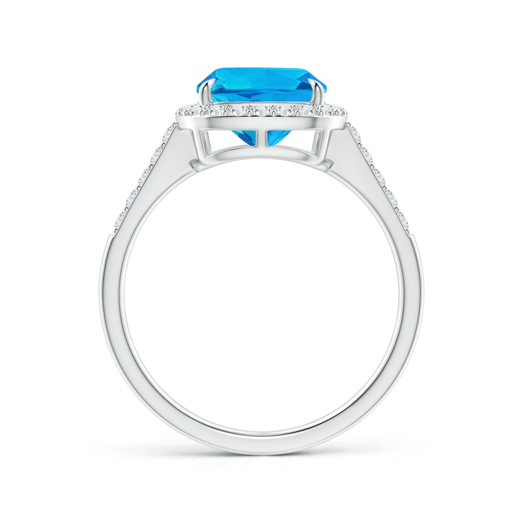 8mm AAAA Claw-Set Cushion Swiss Blue Topaz and Diamond Halo Ring in White Gold - side_1