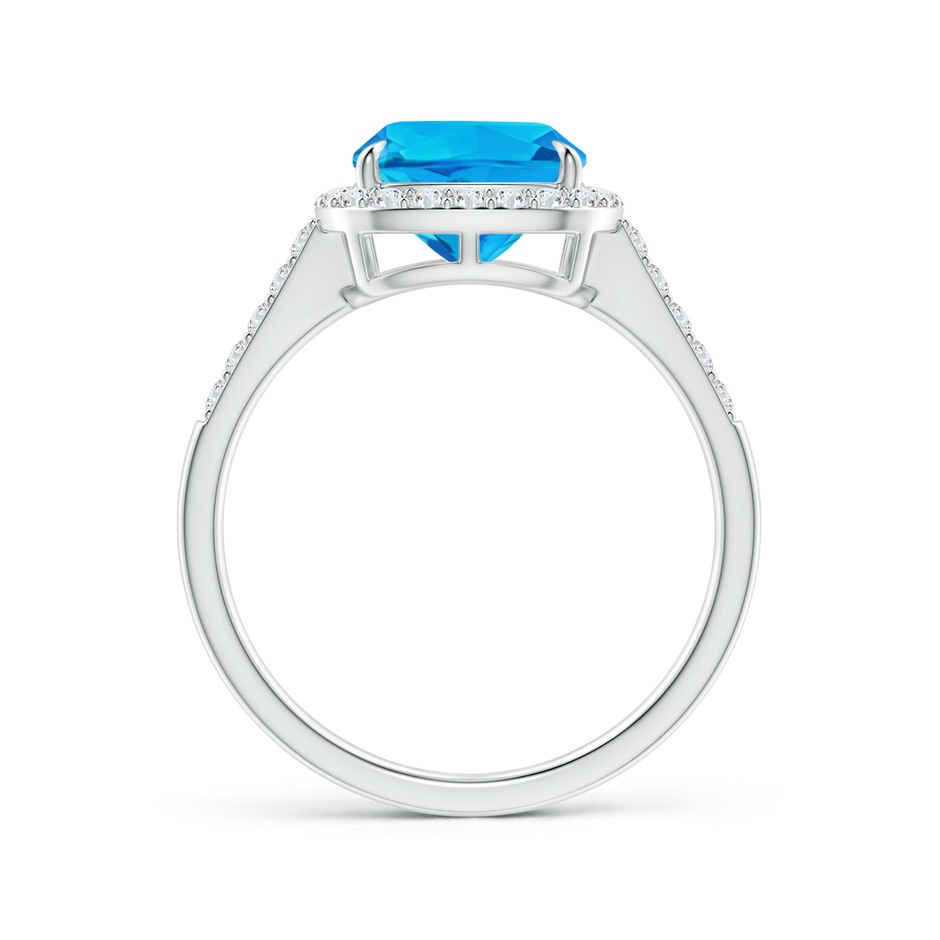 8mm AAAA Claw-Set Cushion Swiss Blue Topaz and Diamond Halo Ring in White Gold side-1