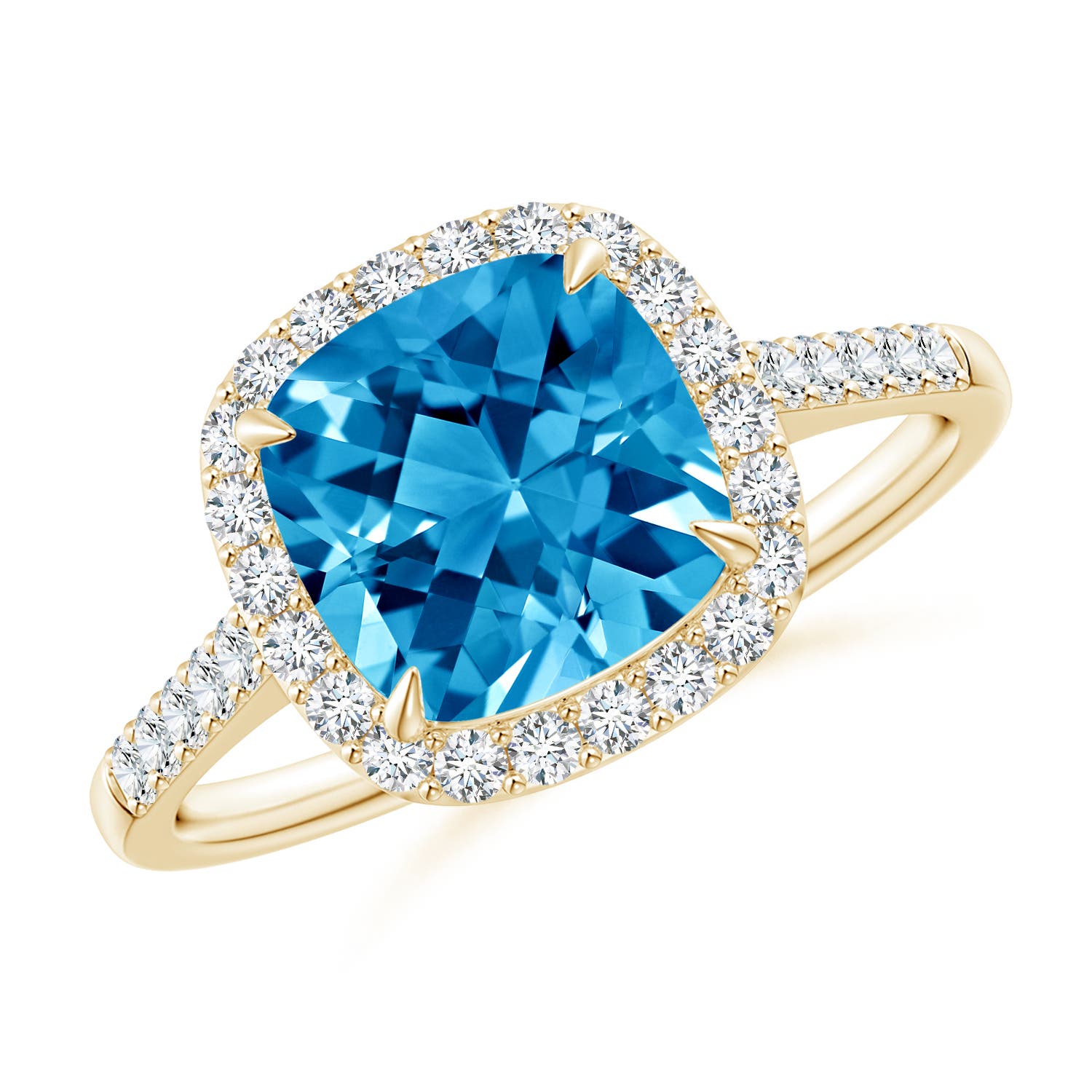 AAAA - Swiss Blue Topaz / 2.76 CT / 14 KT Yellow Gold