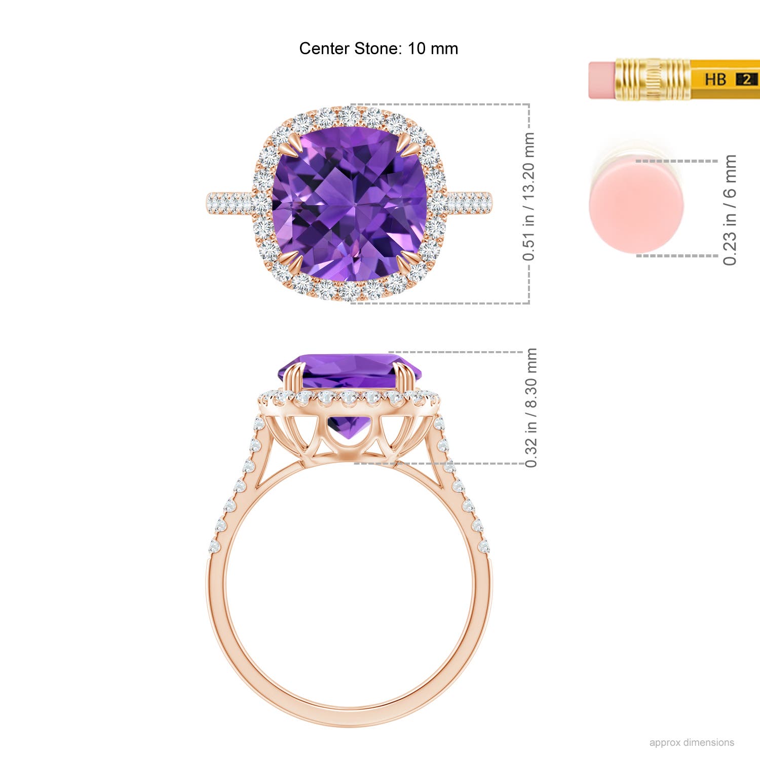 AAAA - Amethyst / 4.11 CT / 14 KT Rose Gold