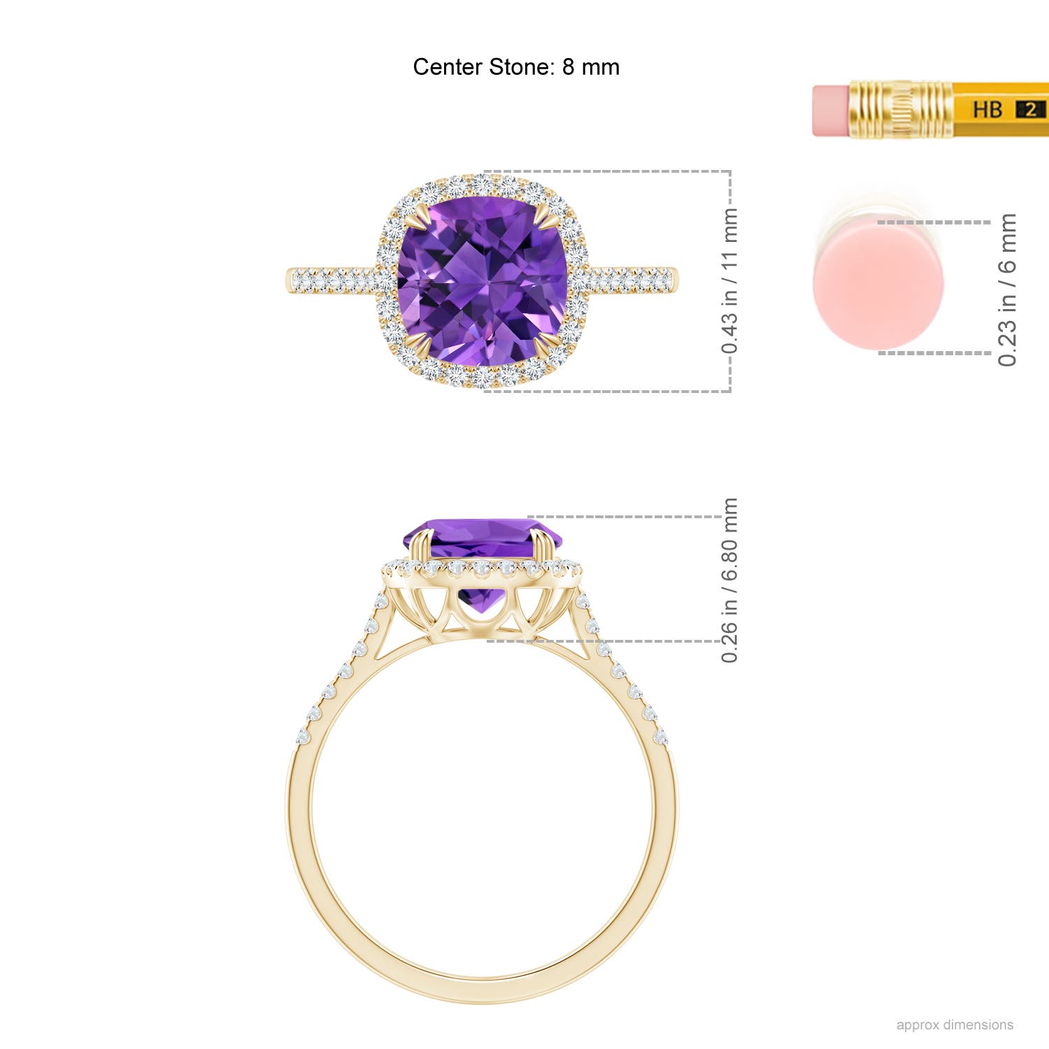 AAAA - Amethyst / 2.28 CT / 14 KT Yellow Gold