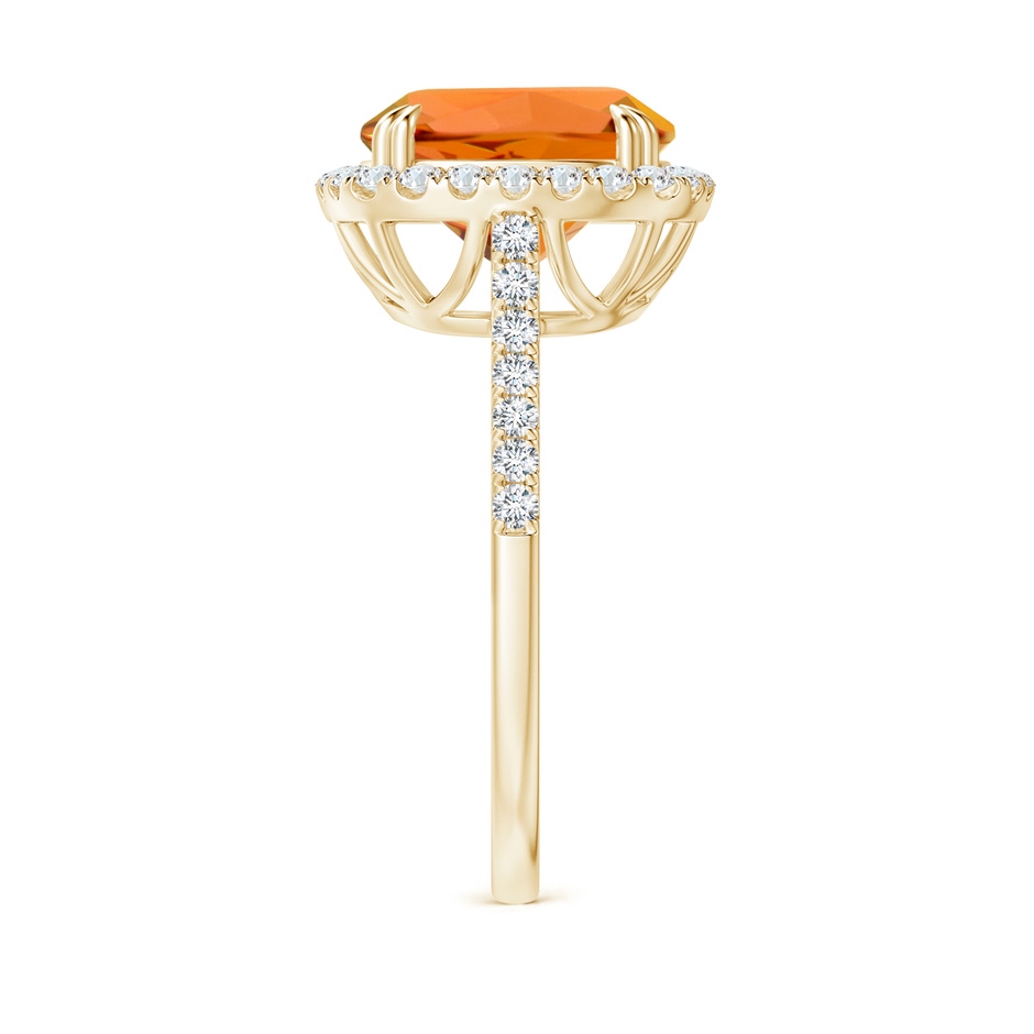 10mm AAAA Double Claw-Set Cushion Citrine Ring with Diamond Halo in Yellow Gold side-2