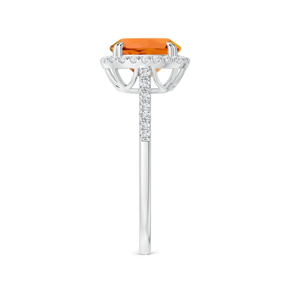 8mm AAAA Double Claw-Set Cushion Citrine Ring with Diamond Halo in P950 Platinum side-2