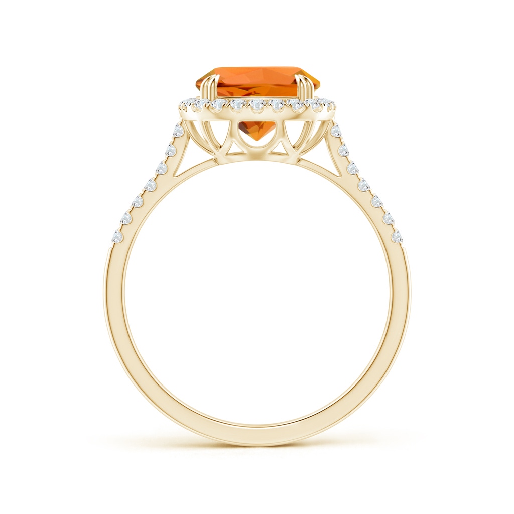 8mm AAAA Double Claw-Set Cushion Citrine Ring with Diamond Halo in Yellow Gold - side_1