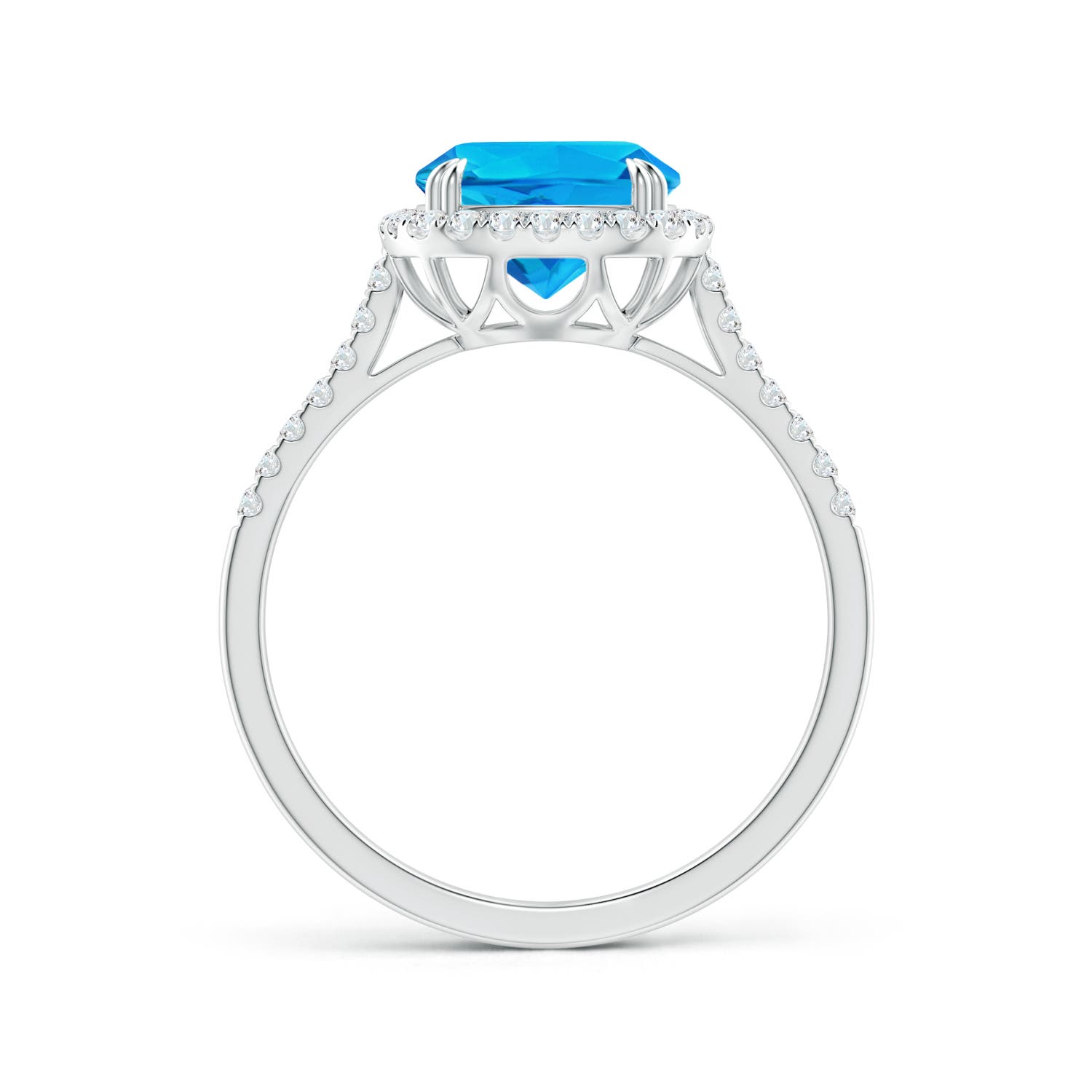 AAAA - Swiss Blue Topaz / 2.68 CT / 14 KT White Gold