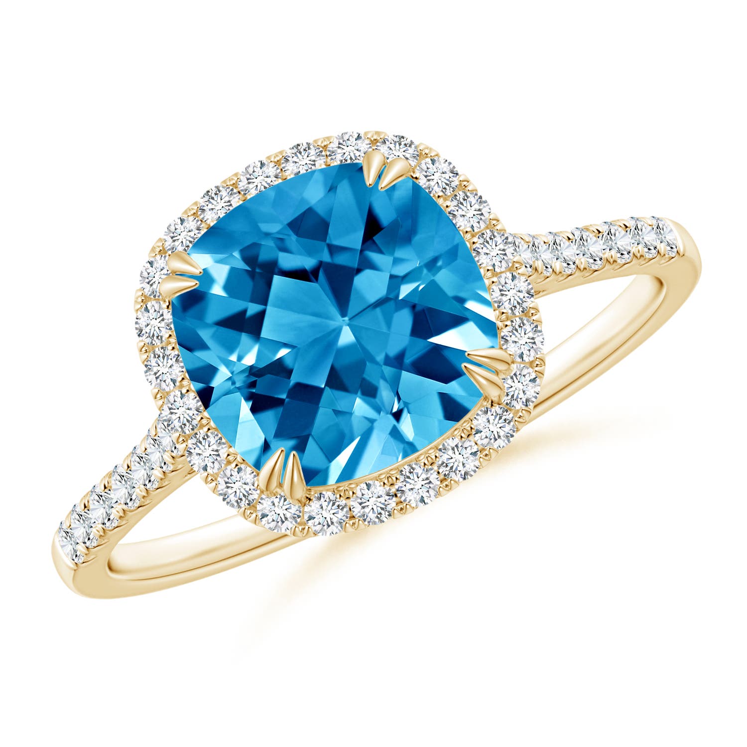 AAAA - Swiss Blue Topaz / 2.68 CT / 14 KT Yellow Gold