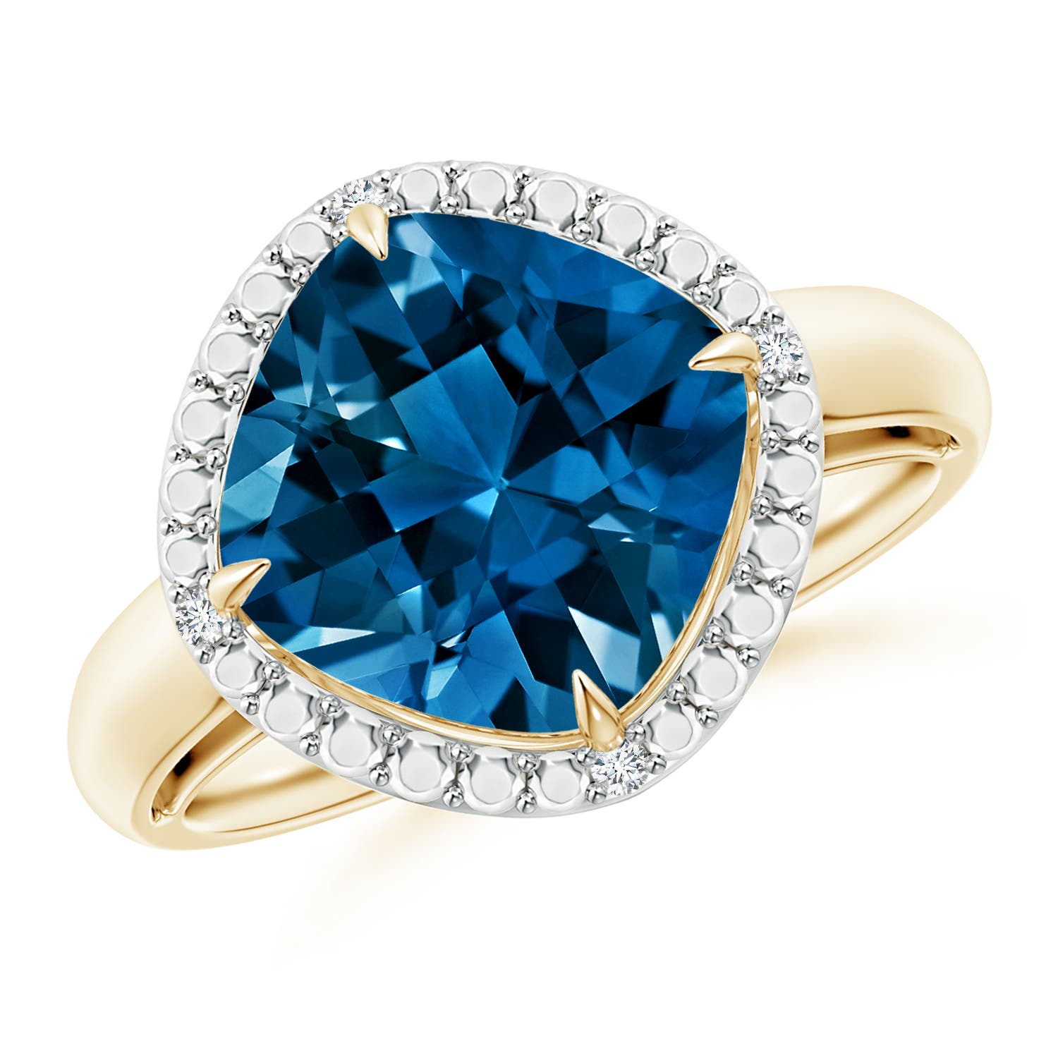 AAAA - London Blue Topaz / 4.42 CT / 14 KT Yellow Gold