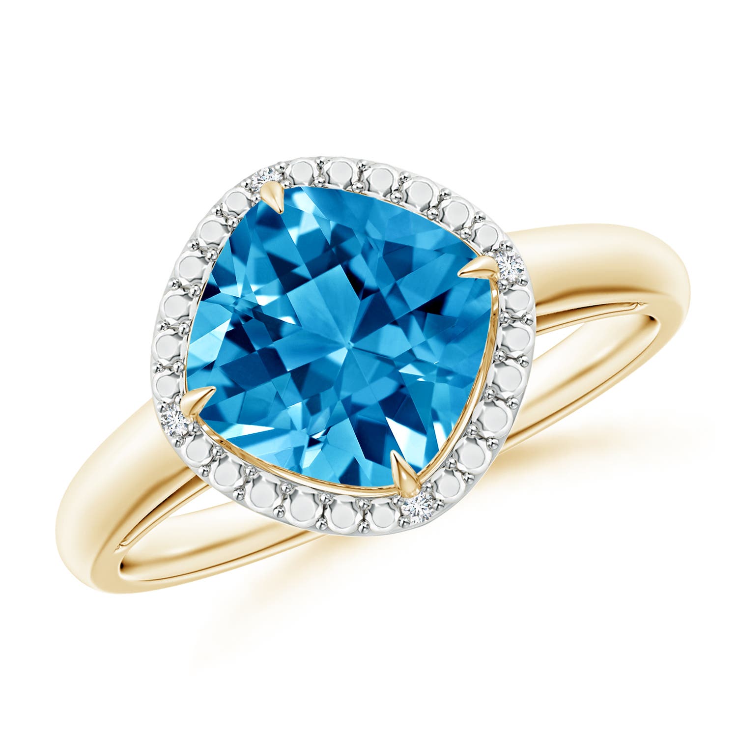 AAAA - Swiss Blue Topaz / 2.42 CT / 14 KT Yellow Gold