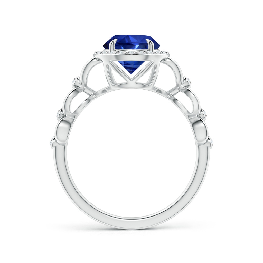 8.07x6.09x3.69mm AAAA GIA Certified Blue Sapphire Criss Cross Shank Ring in P950 Platinum Side 199
