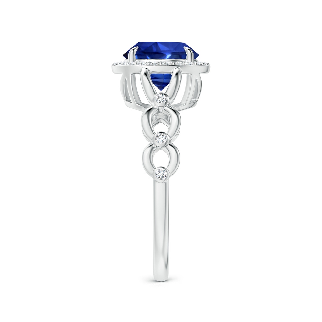 8.07x6.09x3.69mm AAAA GIA Certified Blue Sapphire Criss Cross Shank Ring in P950 Platinum Side 399