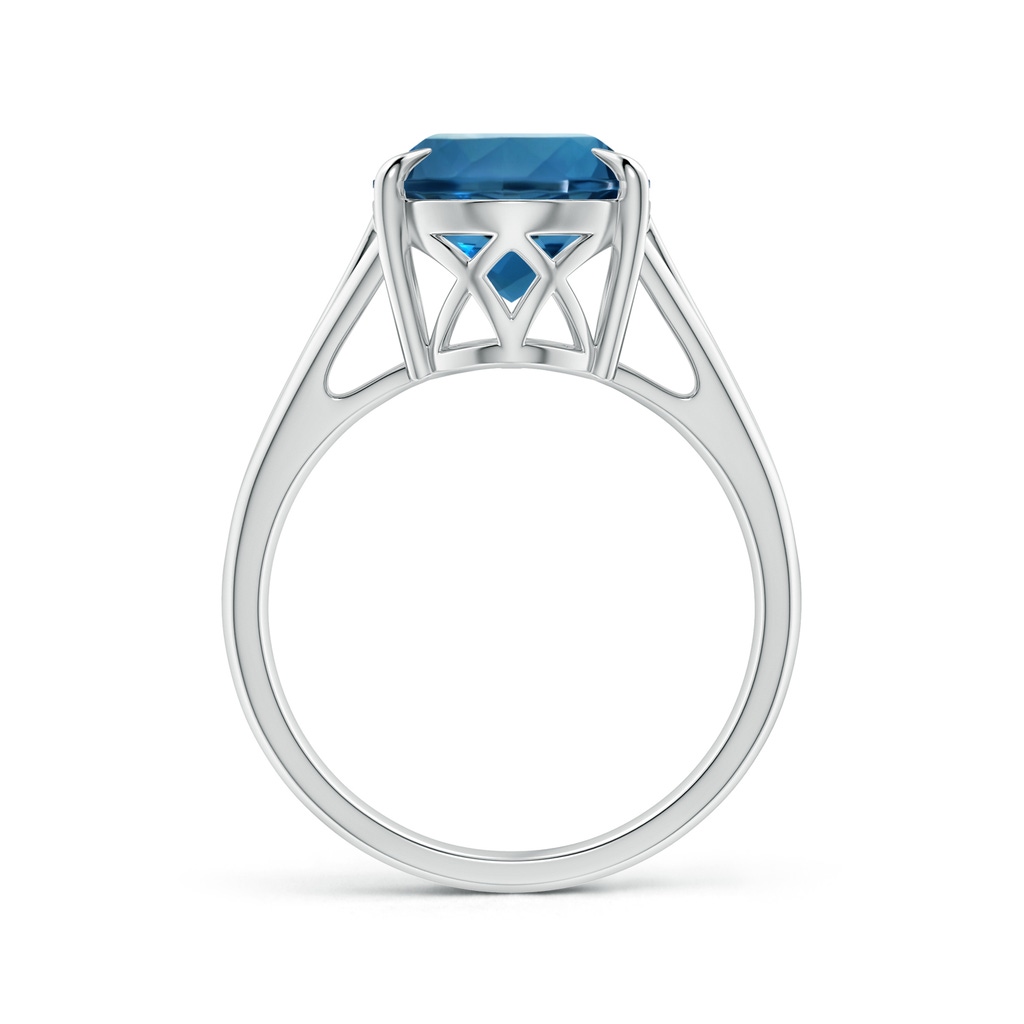 14.10x10.00x6.82mm AAAA GIA Certified Oval London Blue Topaz Split Shank Engagement Ring in White Gold - side 199