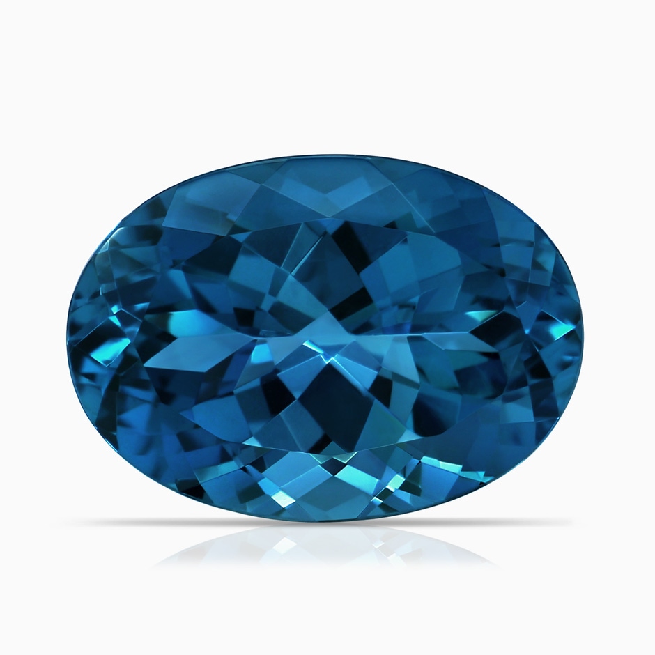 14.10x10.00x6.82mm AAAA GIA Certified Oval London Blue Topaz Double Shank Engagement Ring in P950 Platinum side 699