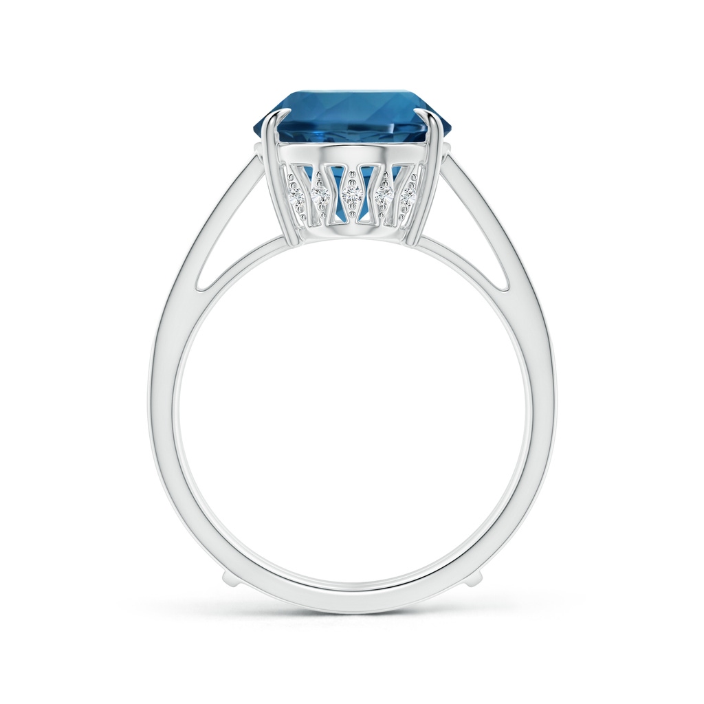 14.10x10.00x6.82mm AAAA GIA Certified Oval London Blue Topaz Double Shank Engagement Ring in White Gold - side 199