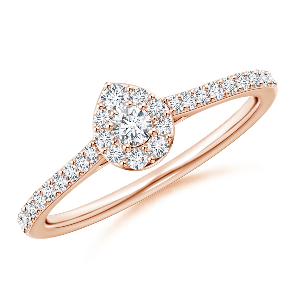 2.6mm GVS2 Diamond Clustre Pear-Shaped Engagement Ring in Rose Gold 