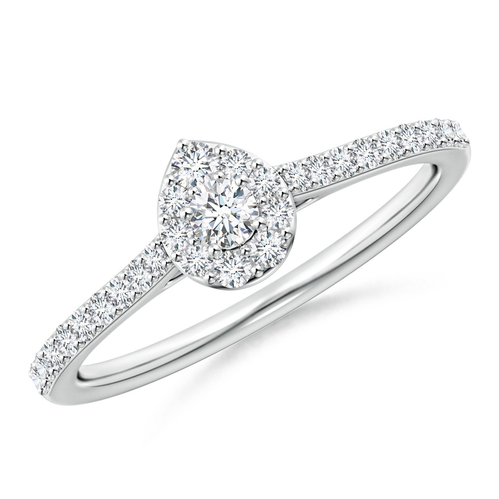 2.6mm GVS2 Diamond Clustre Pear-Shaped Engagement Ring in White Gold